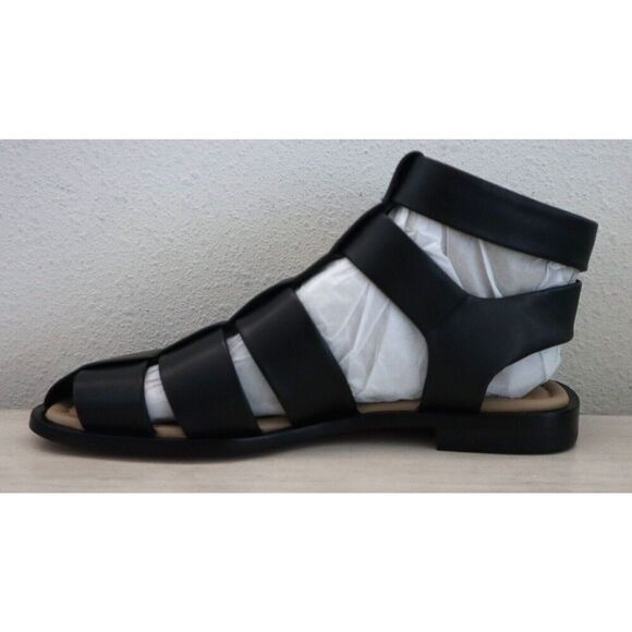 Free People x Sam Edelman Womens Sz 6M Black Leather Dawn Fisherman Sandals - Picture 6 of 13